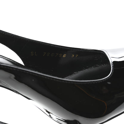 Saint Laurent Vernice Grupy Dune 110 Slingback Pumps 37 Black 8 of 9