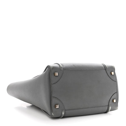 Celine Drummed Calfskin Mini Luggage Kohl 4 of 15