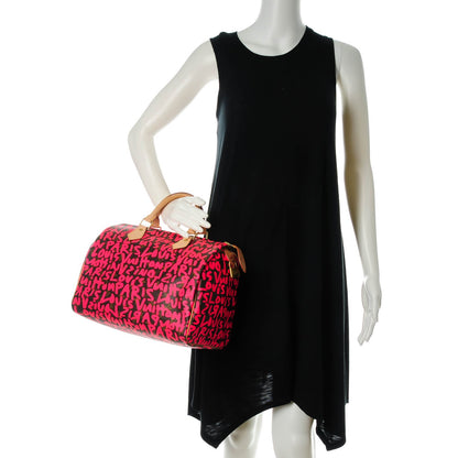 Louis Vuitton Monogram Graffiti Speedy 30 Fuchsia 2 of 7