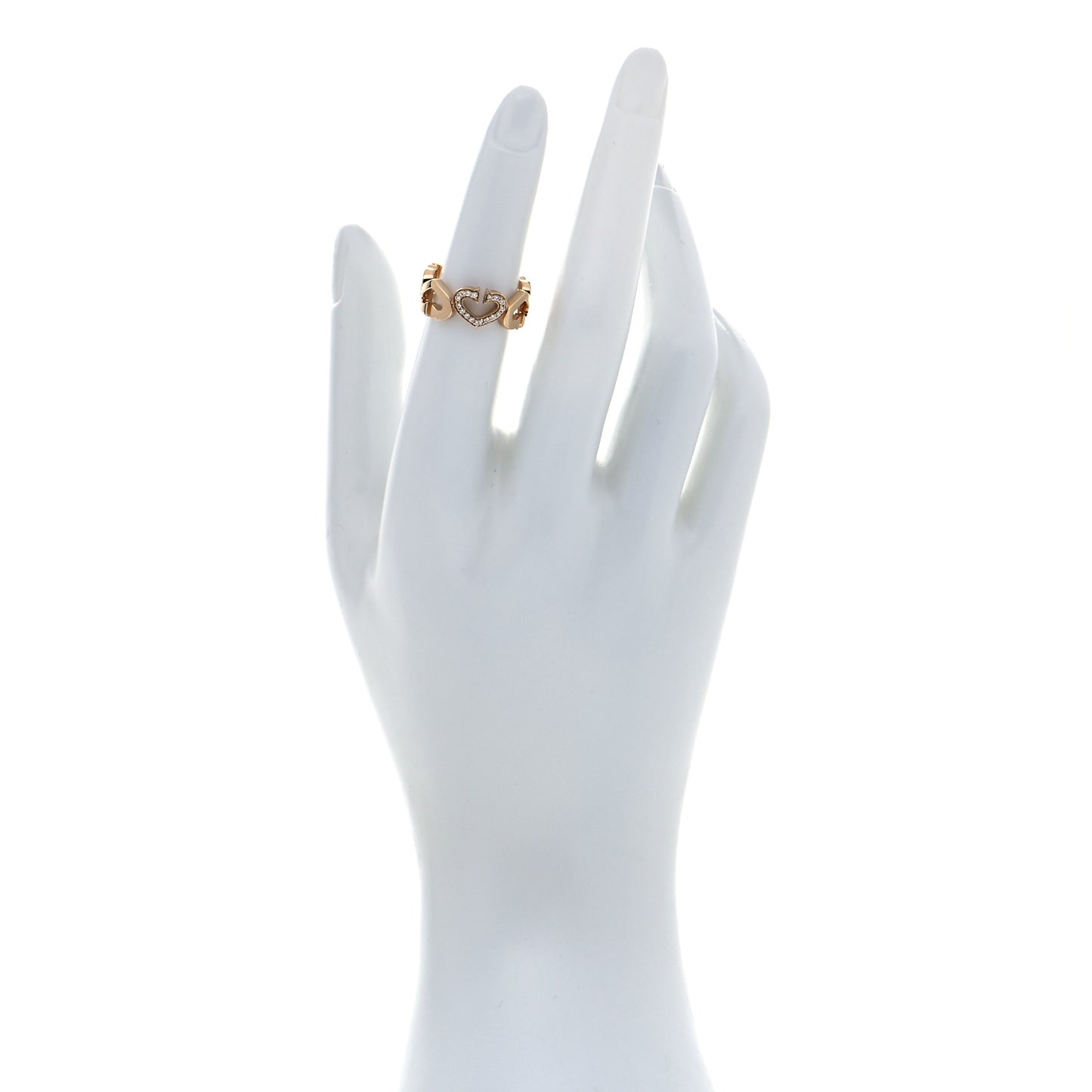 18K Yellow Gold Diamond Hearts and Symbols Ring 50 5.25