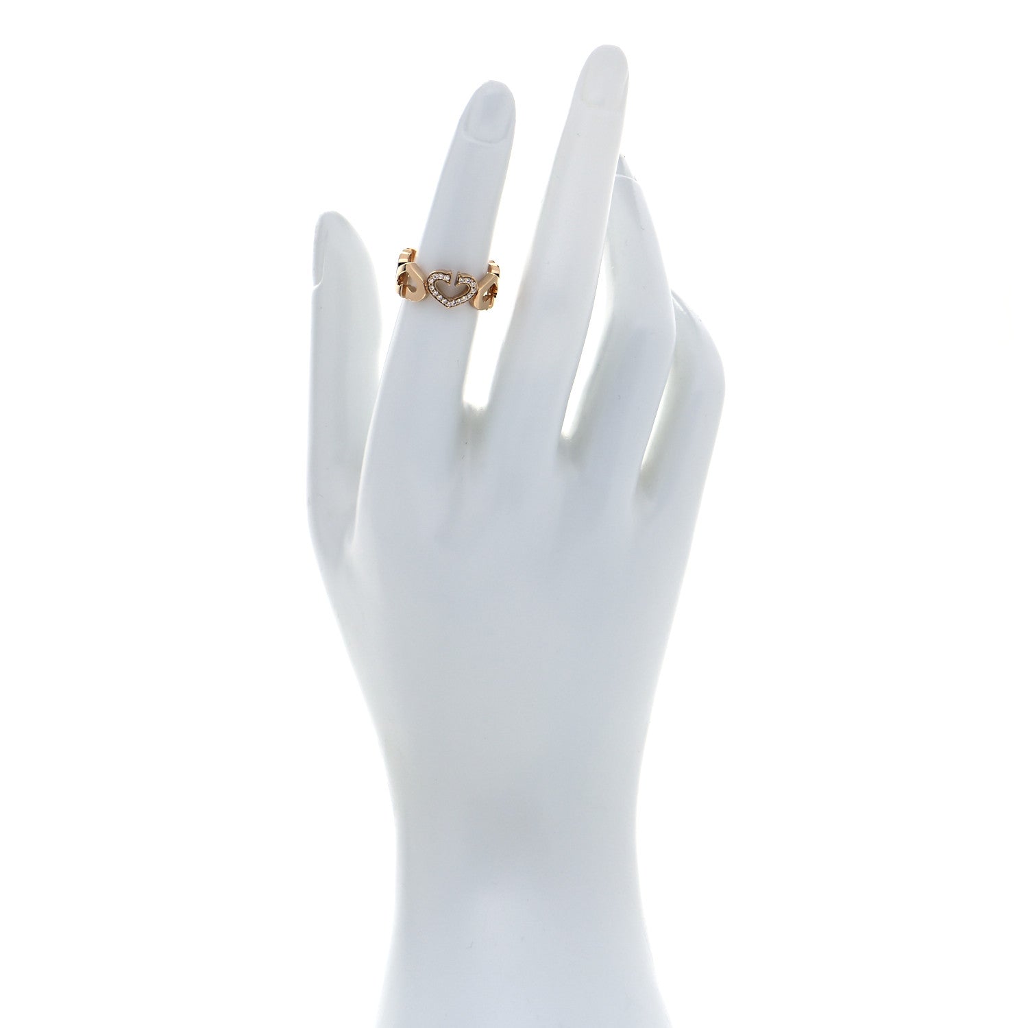 Cartier 18K Yellow Gold Diamond Hearts and Symbols Ring 50 5.25 2 of 5