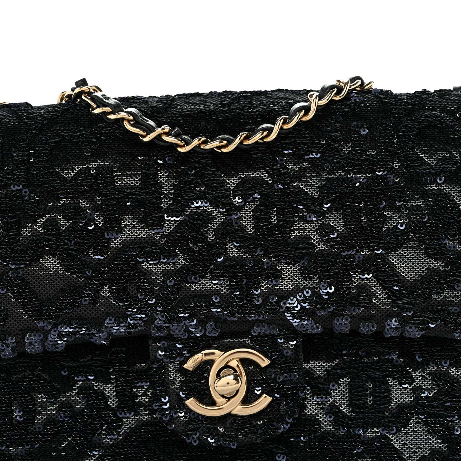 Chanel Sequin Quilted Small Single Flap Black 8 of 11