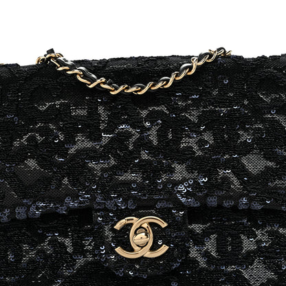 Chanel Sequin Quilted Small Single Flap Black 8 of 11
