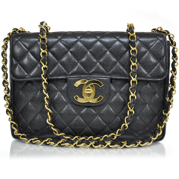 Caviar Jumbo Flap Black
