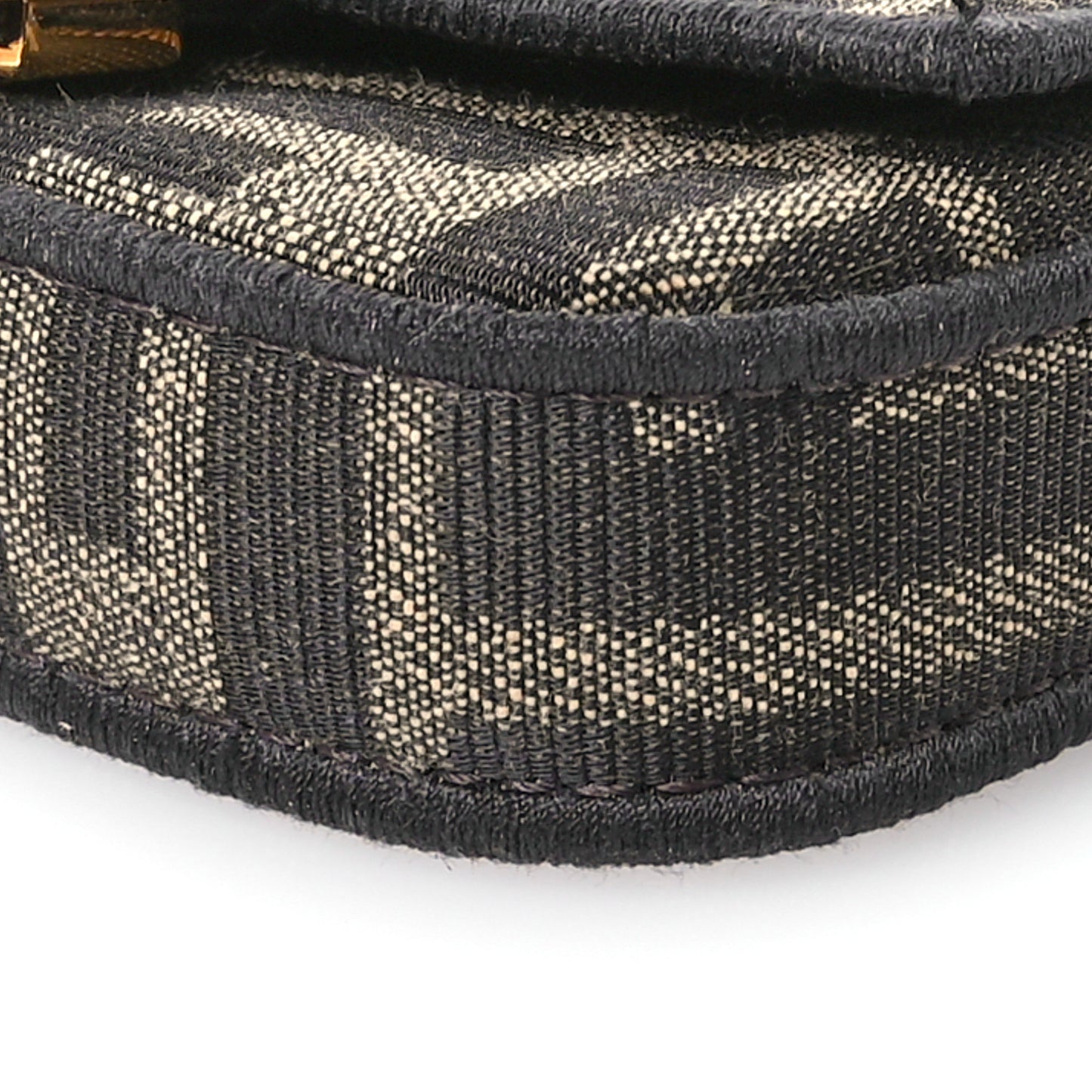 Fabric Jacquard FF 1974 Nano Baguette Charm Tobacco Moro Black