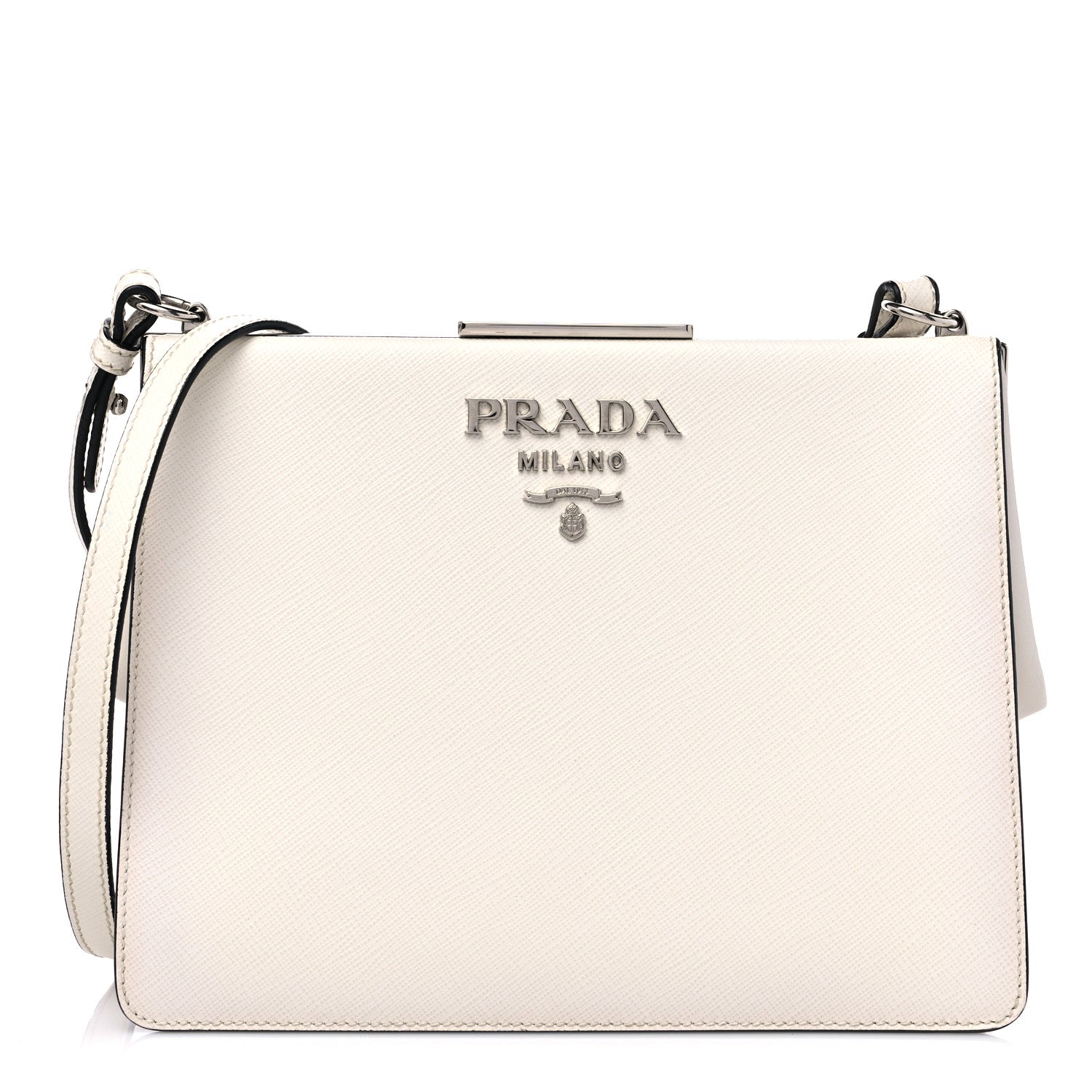 Prada Saffiano City Calfskin Light Frame Bag White 1 of 12