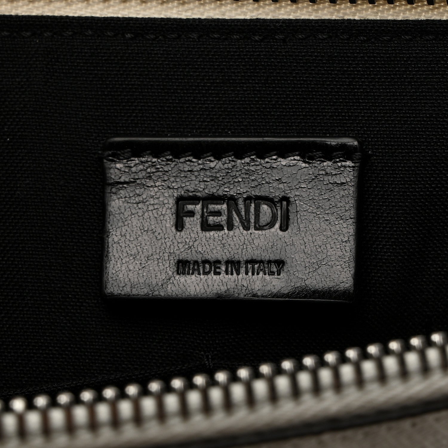 Fendi Glazed Fabric Vitello Liberty FF 1974 Diagonal Flat Clutch Perla Argilla Fragola 6 of 7