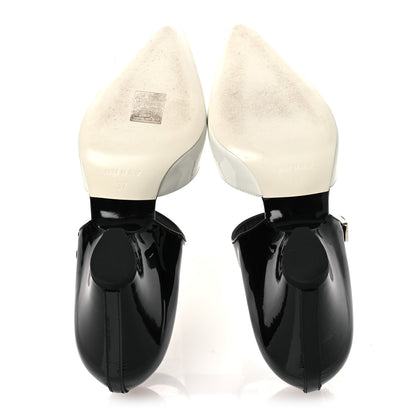 Chanel Patent Calfskin CC Pumps 37 White Black 7 of 12