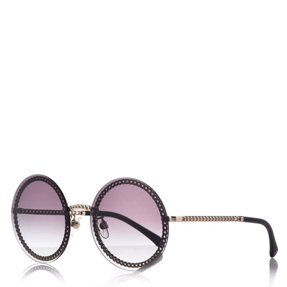 Chanel Round Chain Sunglasses 4245 Gold 1 of 7