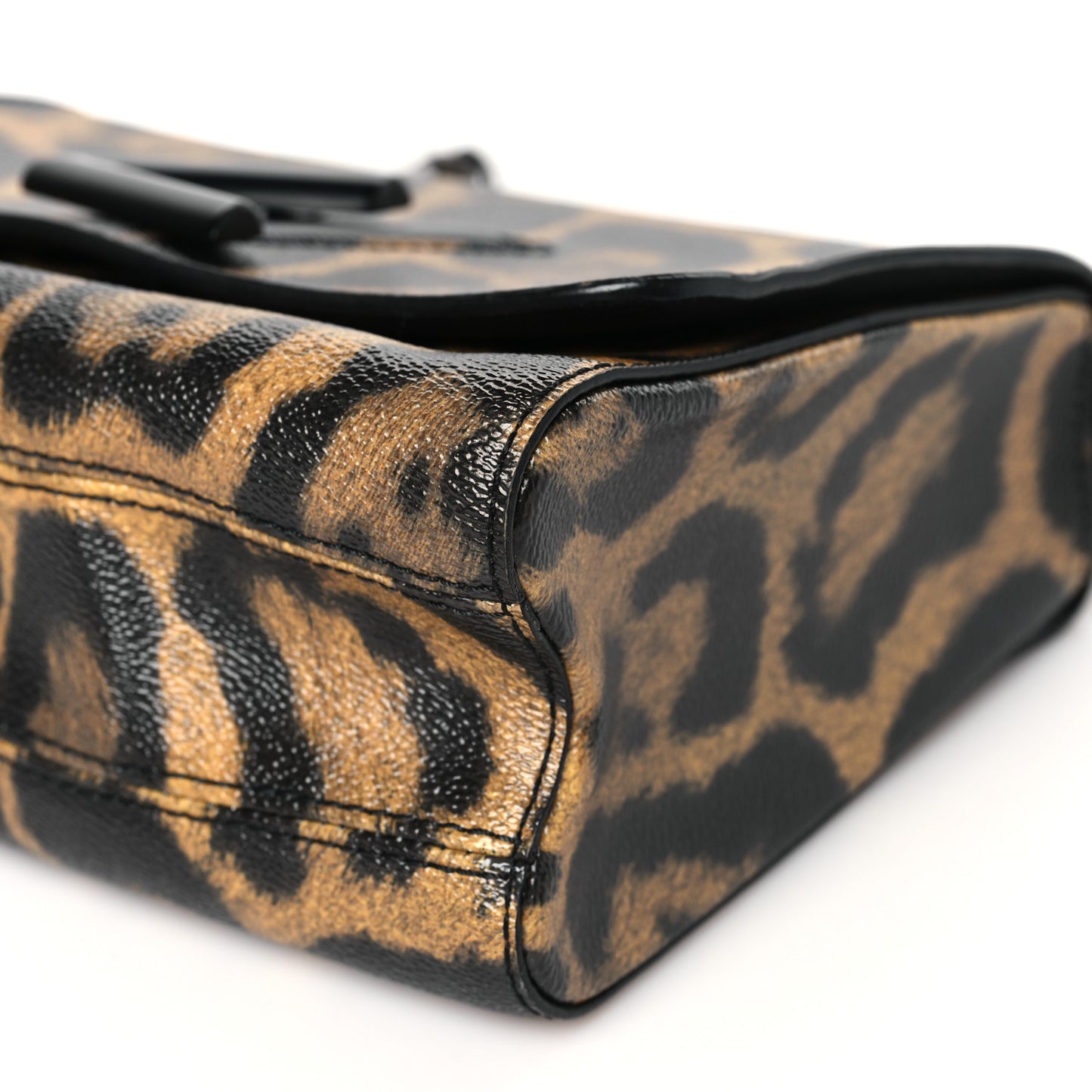 Calfskin Wild Animal Print Twist Shoulder Bag MM