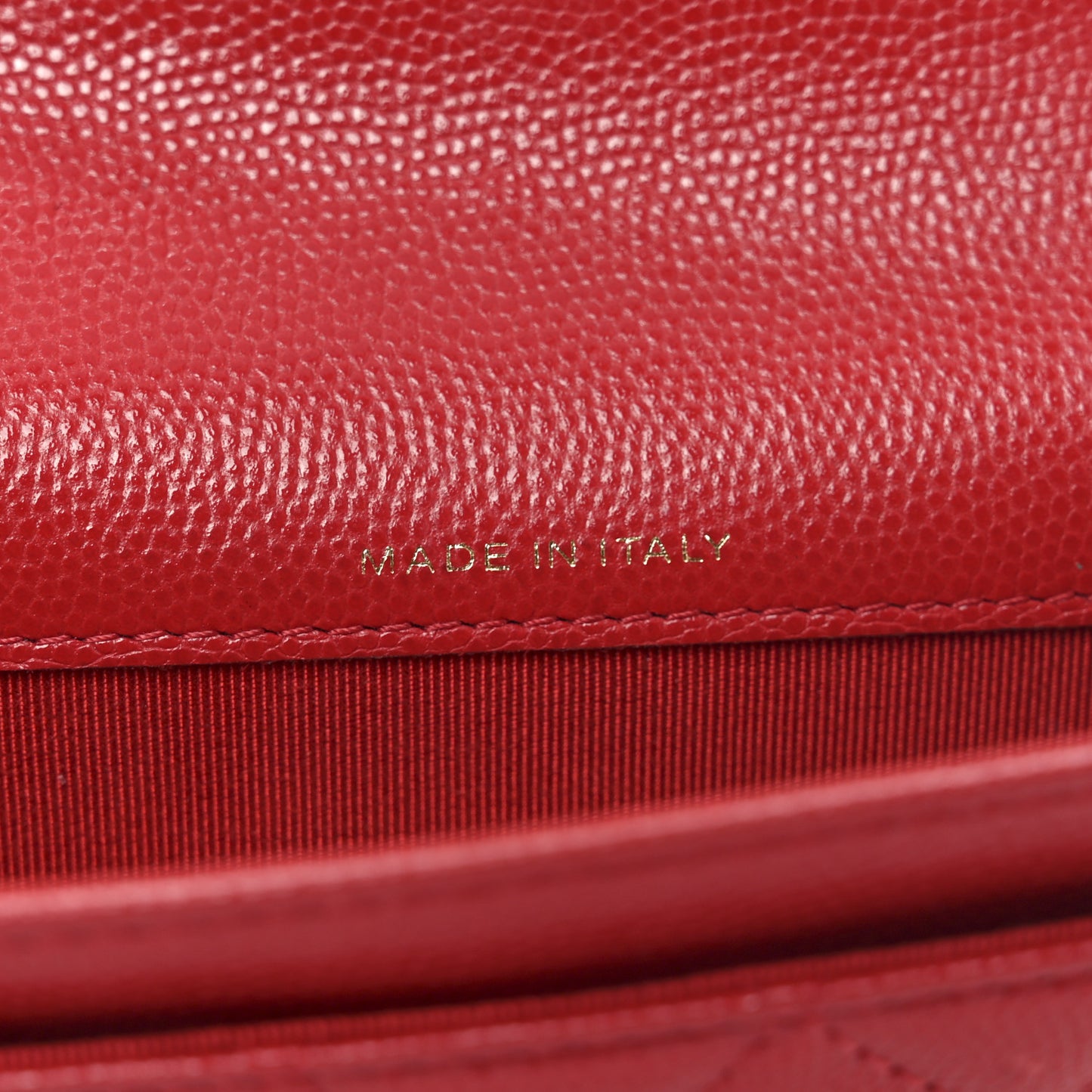 Caviar Quilted Flap Card Holder Wallet Red