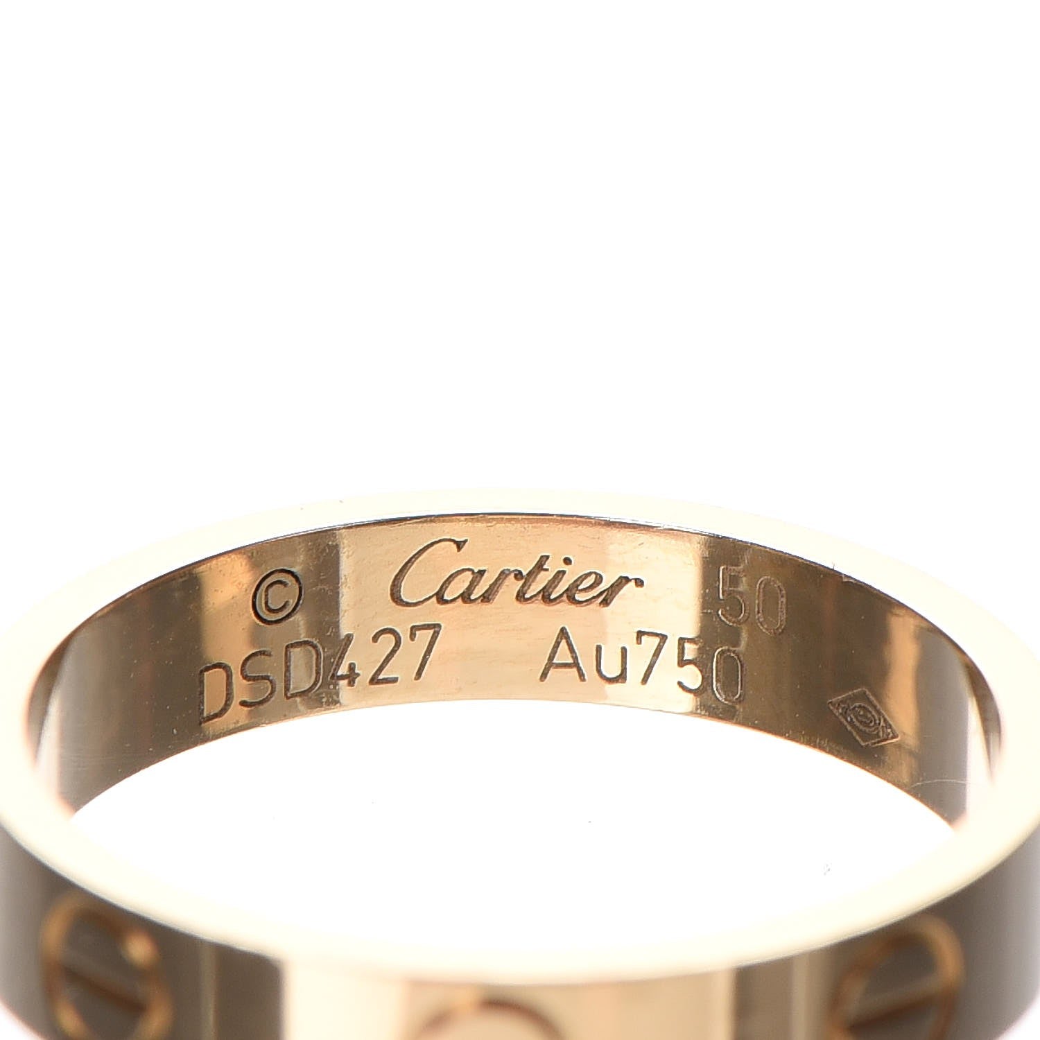 Cartier 18K Yellow Gold 3.5mm LOVE Wedding Band Ring 50 5.25 4 of 5