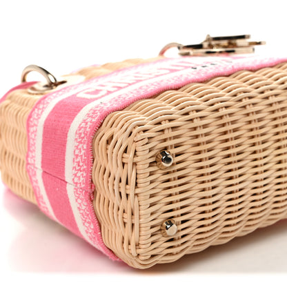 Christian Dior Wicker Oblique Mini Lady Dior Bag Fluorescent Pink 8 of 9