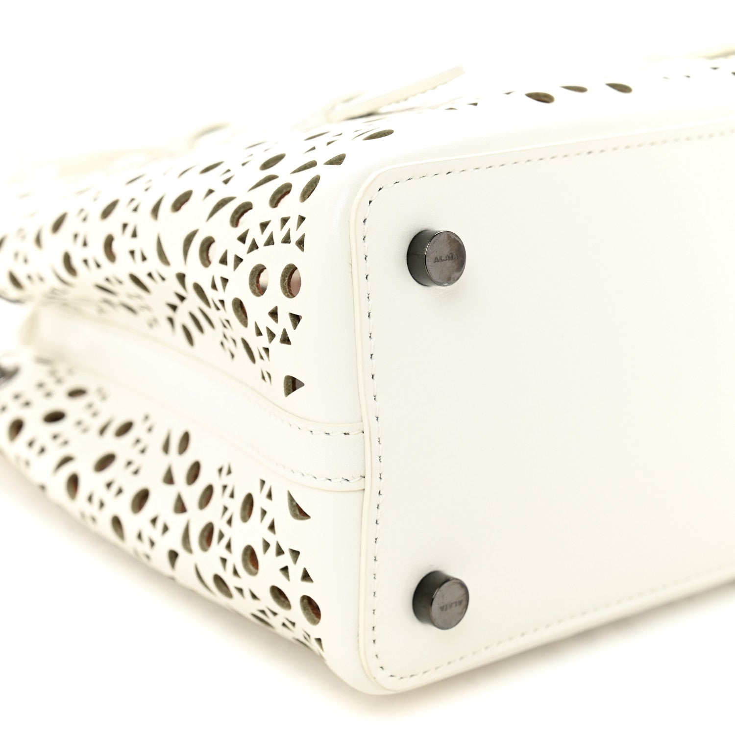 Alaia Calfskin Vienne Wave Mina 20 Bag Blanc Optique 9 of 10