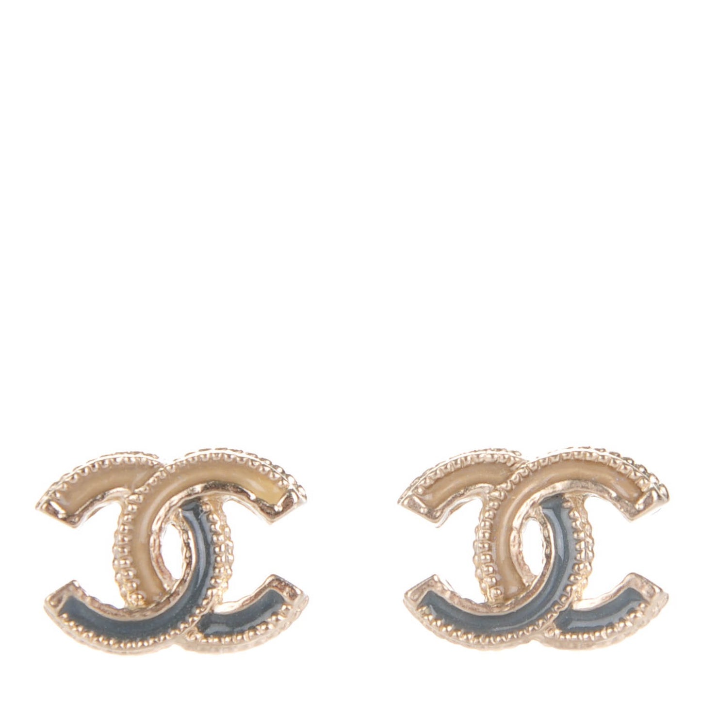 Glitter Enamel CC Earrings Gold