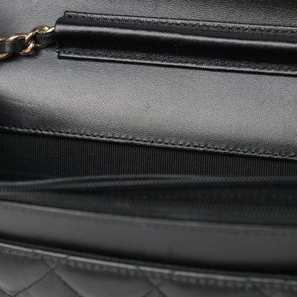 Chanel Lambskin Quilted Coco Bow Wallet On Chain WOC Black 10 of 11