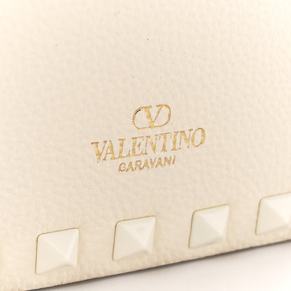 Valentino Garavani Grainy Calfskin Rockstud Flip-Lock Hobo Bag Ivory 7 of 10