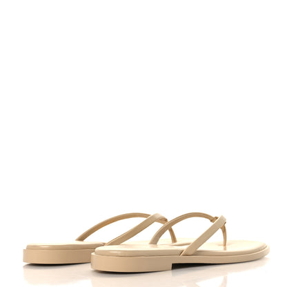 Chanel Goatskin CC Times Square Thong Sandals 37.5 Beige 8 of 20
