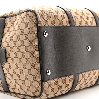 Gucci Monogram Dollar Calfskin Boston Duffle Bag Beige Ebony Testa di Moro Marrone Scuro 8 of 12
