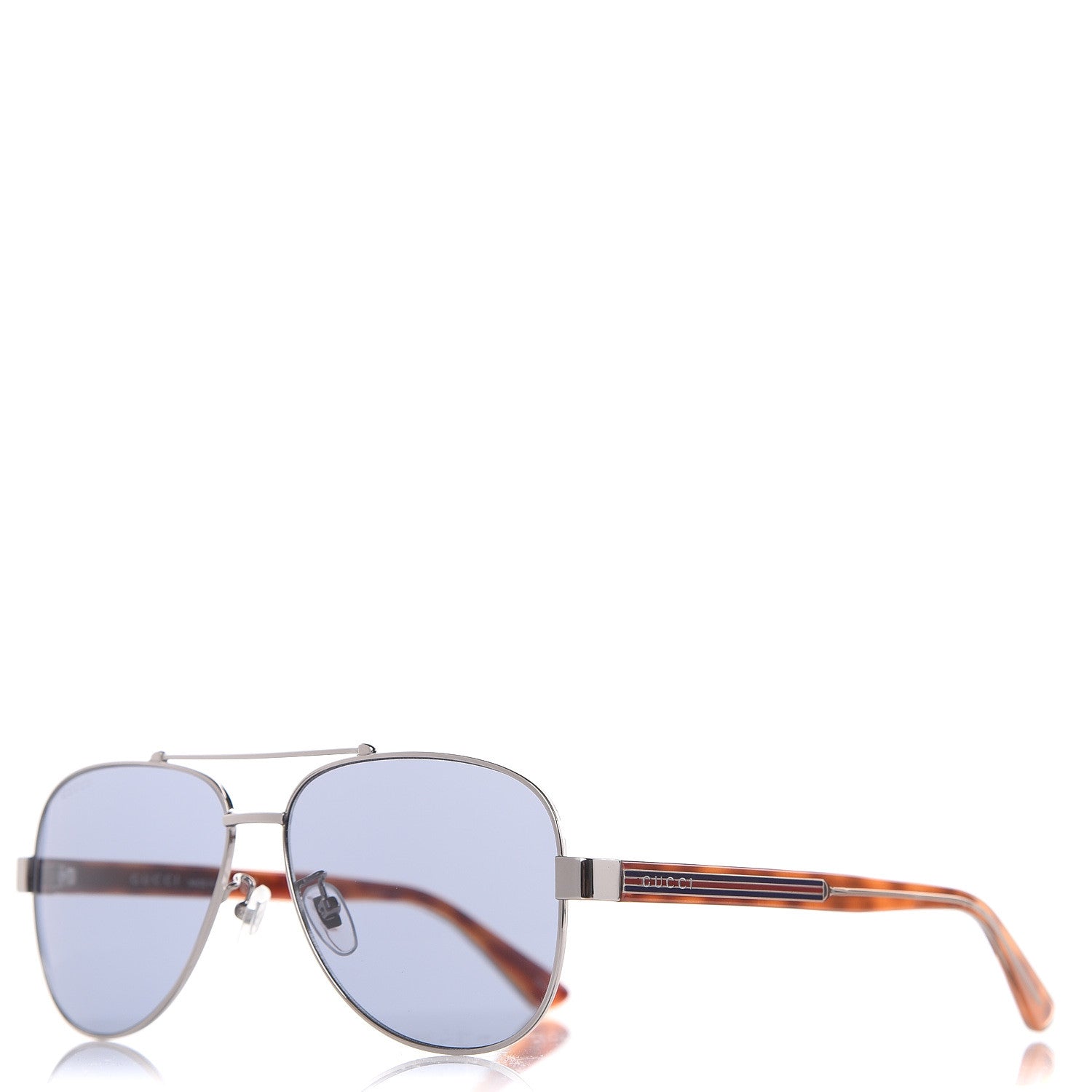 Gucci Web Aviator Sunglasses GG0528S Tortoise 1 of 7