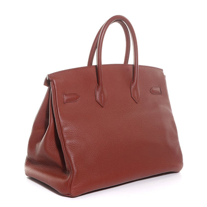 Hermes Taurillon Clemence Birkin 35 Brique 3 of 25