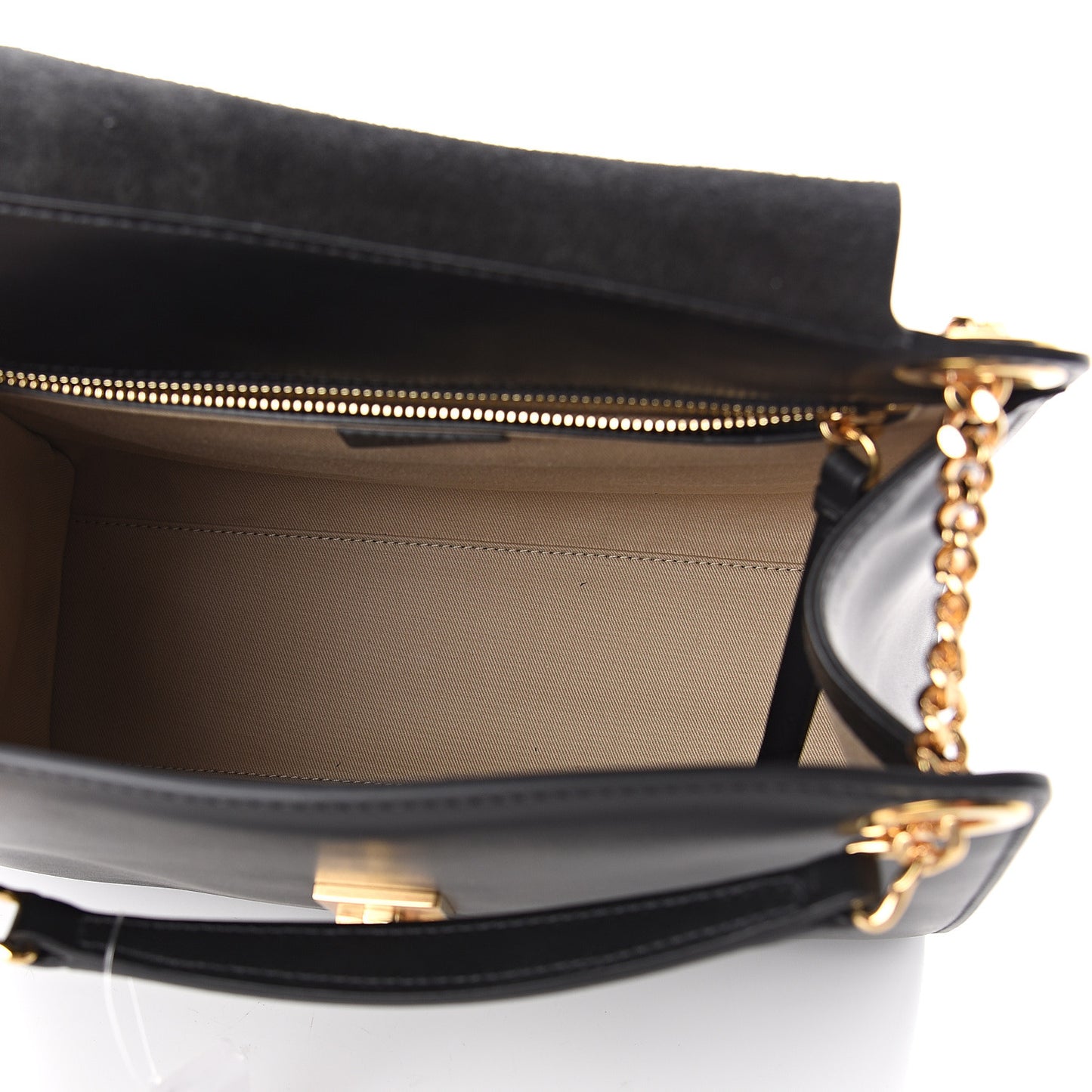 Shiny Calfskin Medium Annie Shoulder Bag Black