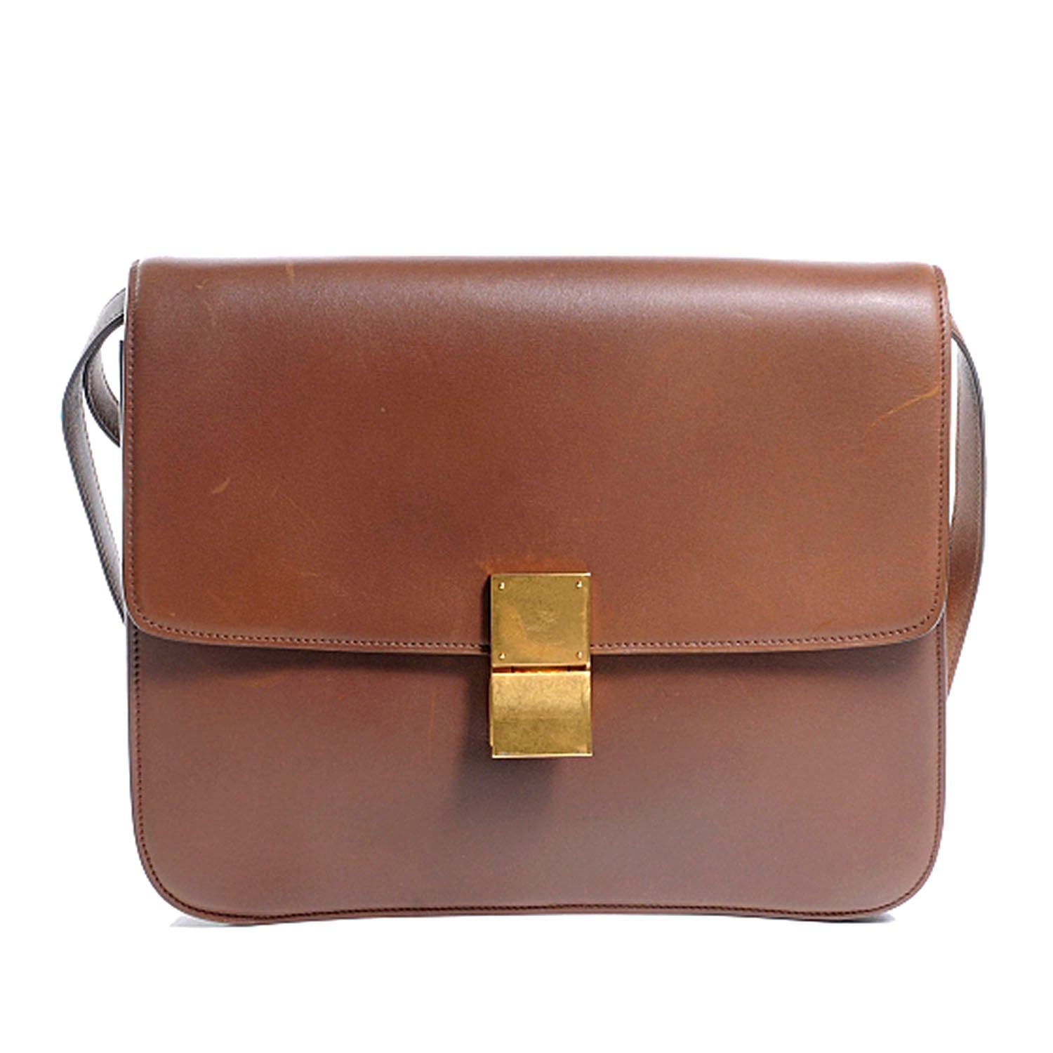 Celine Leather Large Classic Box Flap Bag Camel 1 of 7