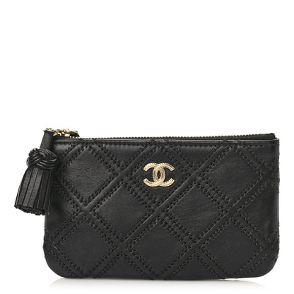 Chanel Lambskin Stitched Small Cosmetic Case Black 1 of 9