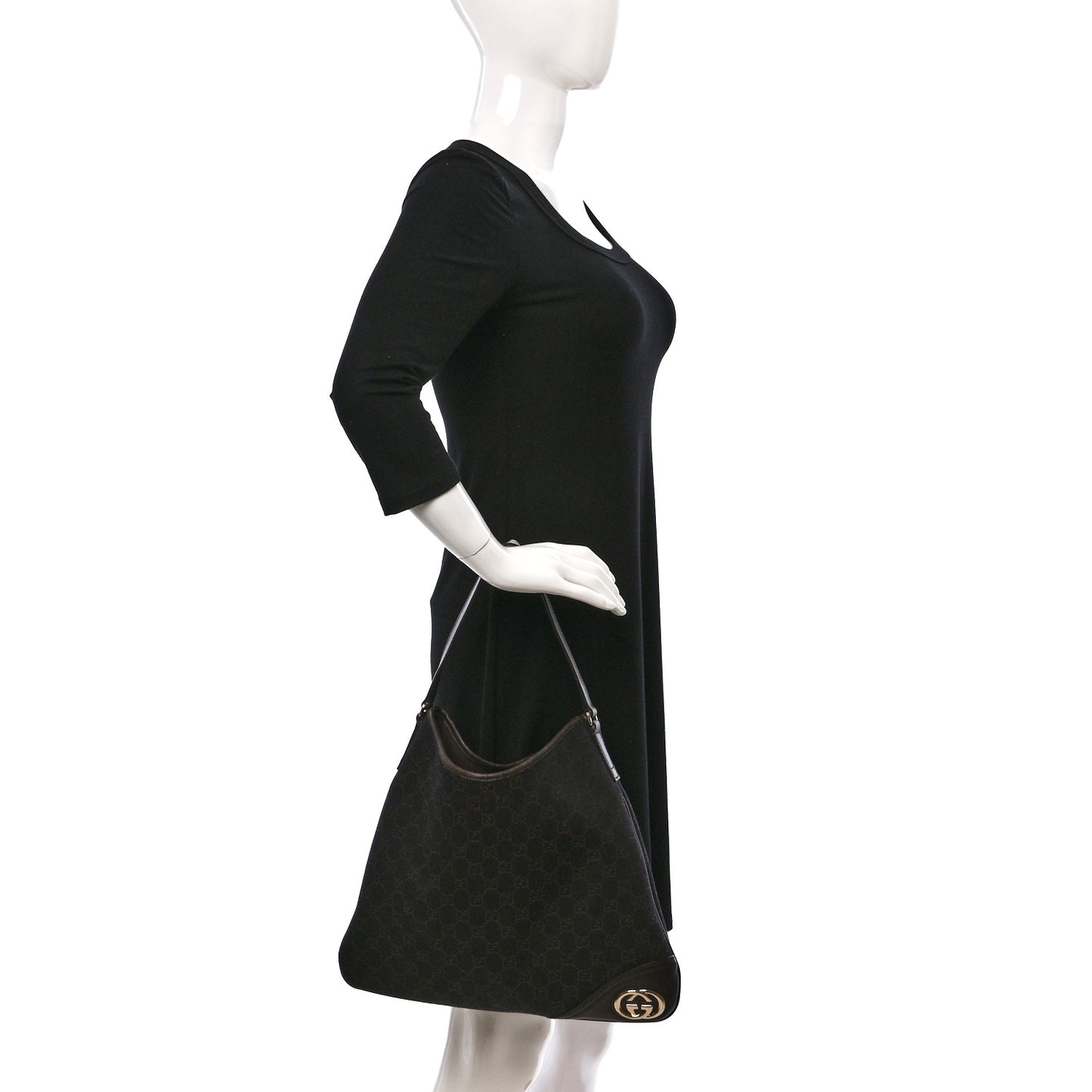 Monogram Medium New Britt Hobo Dark Brown
