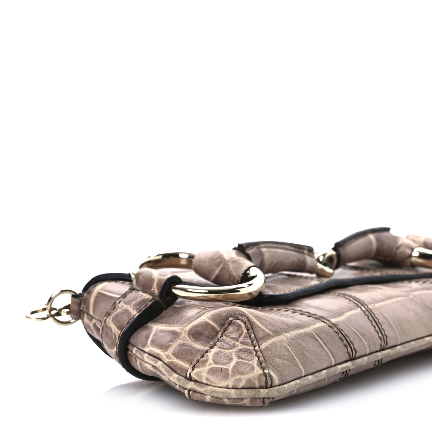 Crocodile Horsebit 1921 Clutch Light Brown