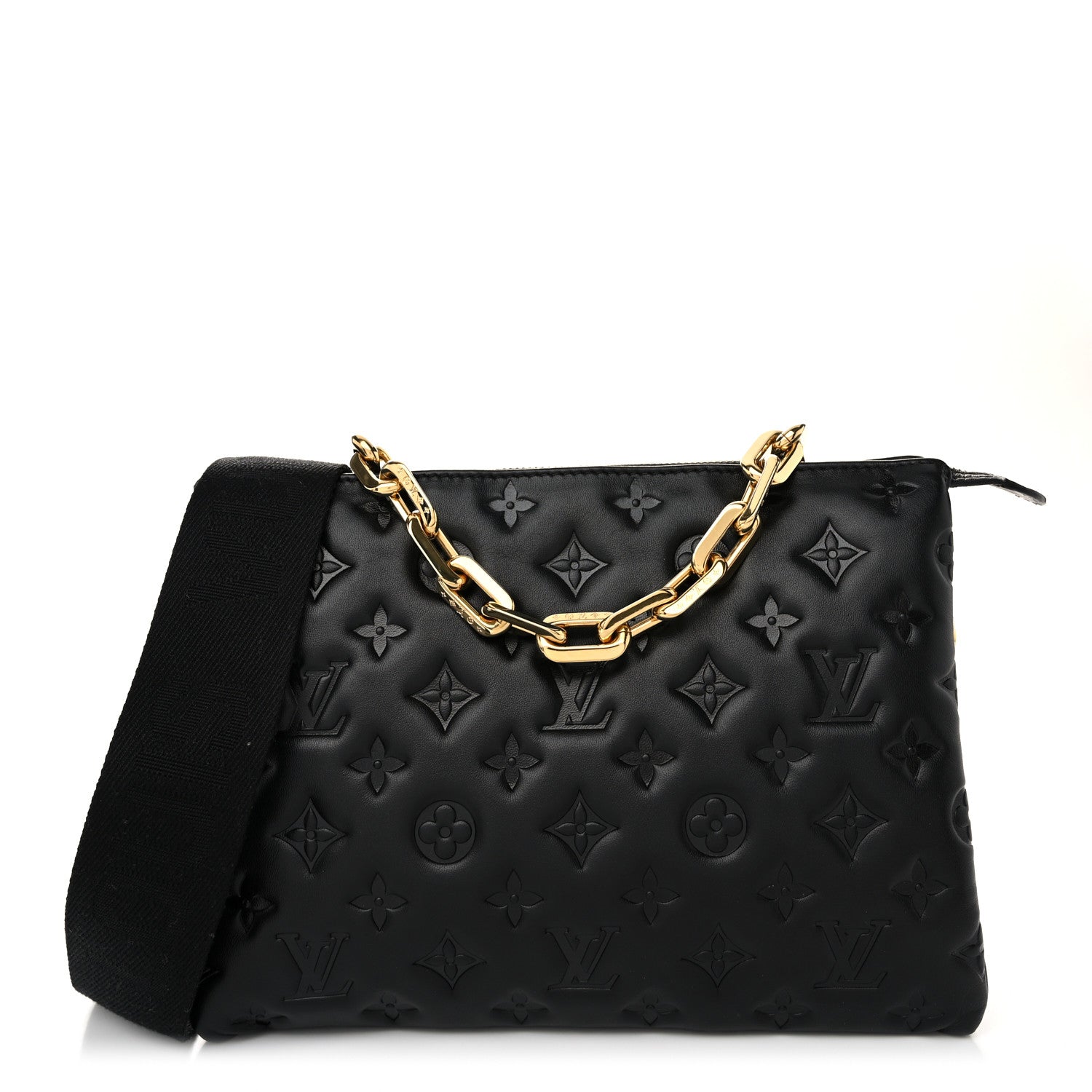 Louis Vuitton Lambskin Embossed Monogram Coussin PM Black 1 of 11