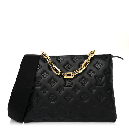 Louis Vuitton Lambskin Embossed Monogram Coussin PM Black 1 of 11
