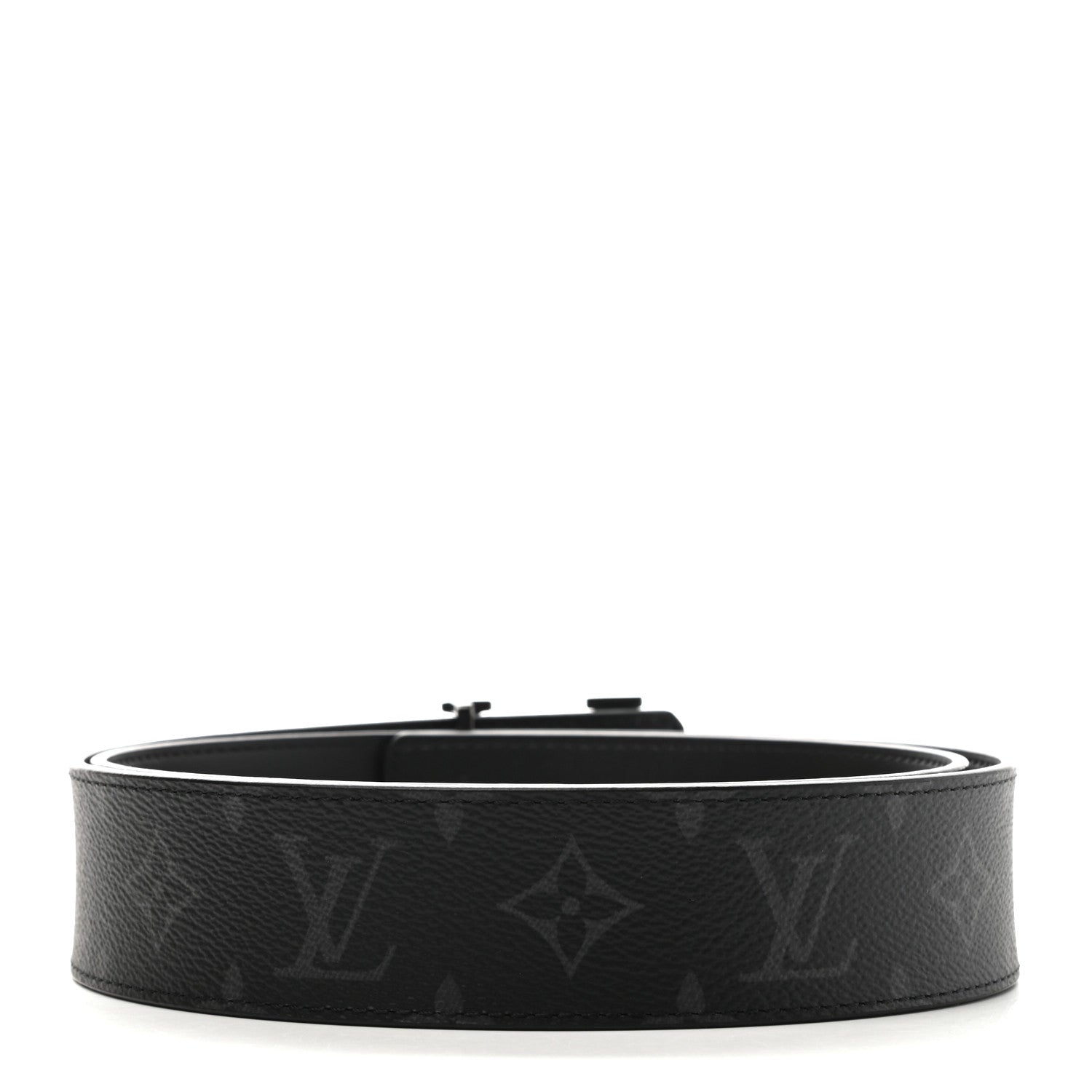 Louis Vuitton Monogram Eclipse Taigarama 40mm LV Initiales Reversible Belt 95 38 Black 3 of 8