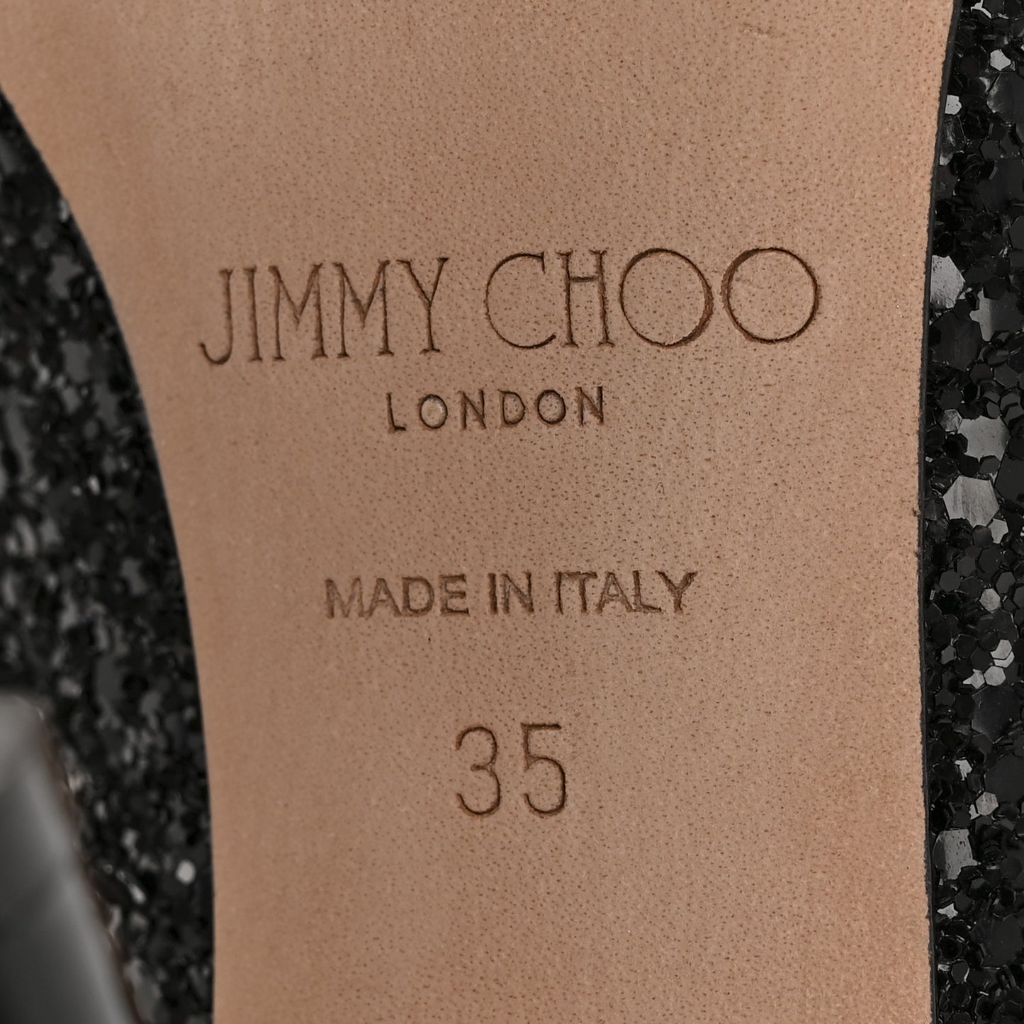 Coarse Glitter Pointy Toe Romy 85 Pumps 35 Black