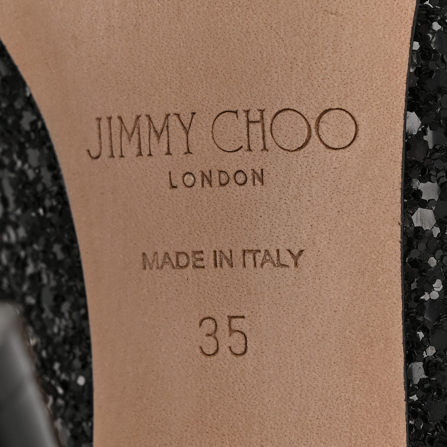 Jimmy Choo Coarse Glitter Pointy Toe Romy 85 Pumps 35 Black 7 of 8