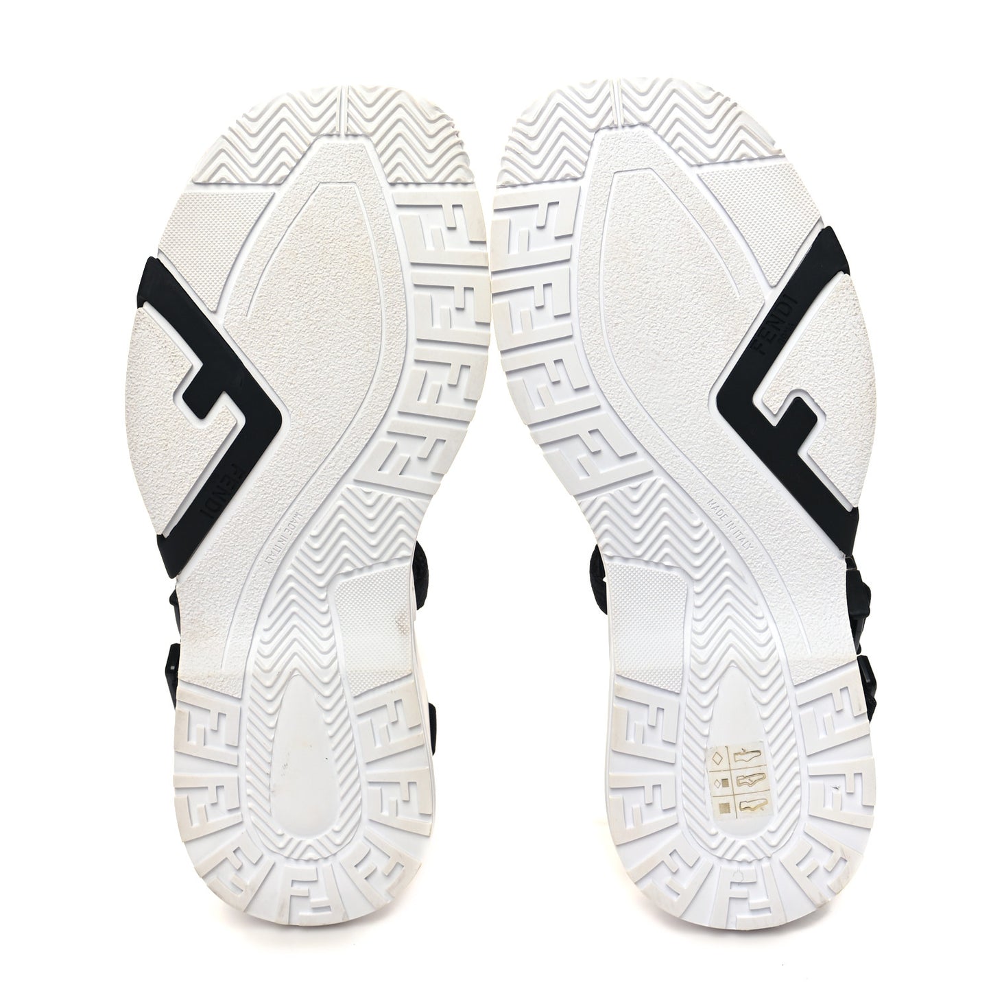 Rubber Jacquard Lycra TPU FF Mens Fendi Flow Sandals 8 Black Tobacco Ultra White