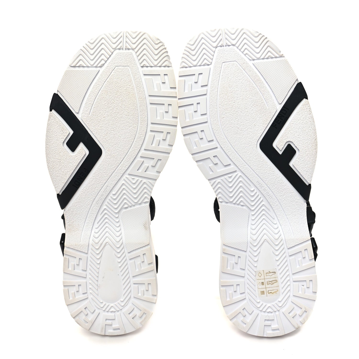 Fendi Rubber Jacquard Lycra TPU FF Mens Fendi Flow Sandals 8 Black Tobacco Ultra White 5 of 7