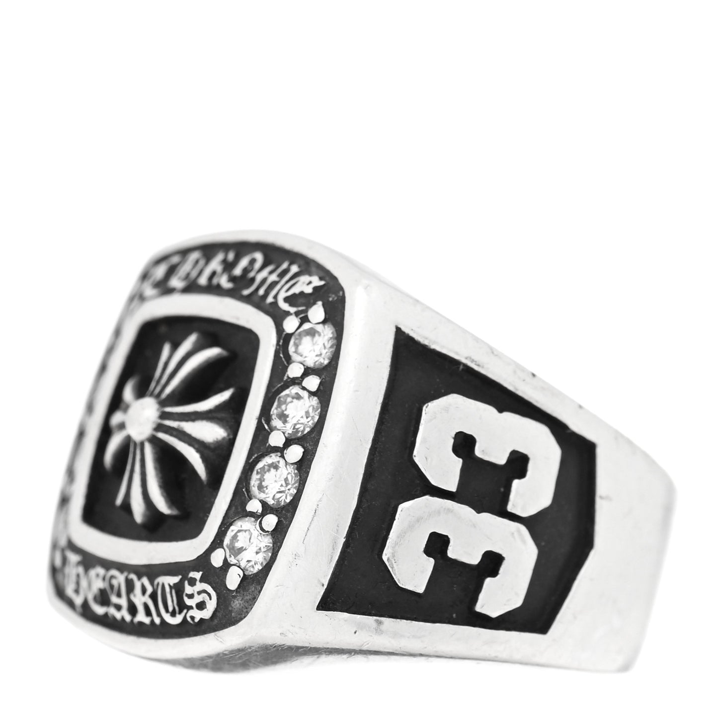 Sterling Silver Diamond Large Champion Ring 58 8.25