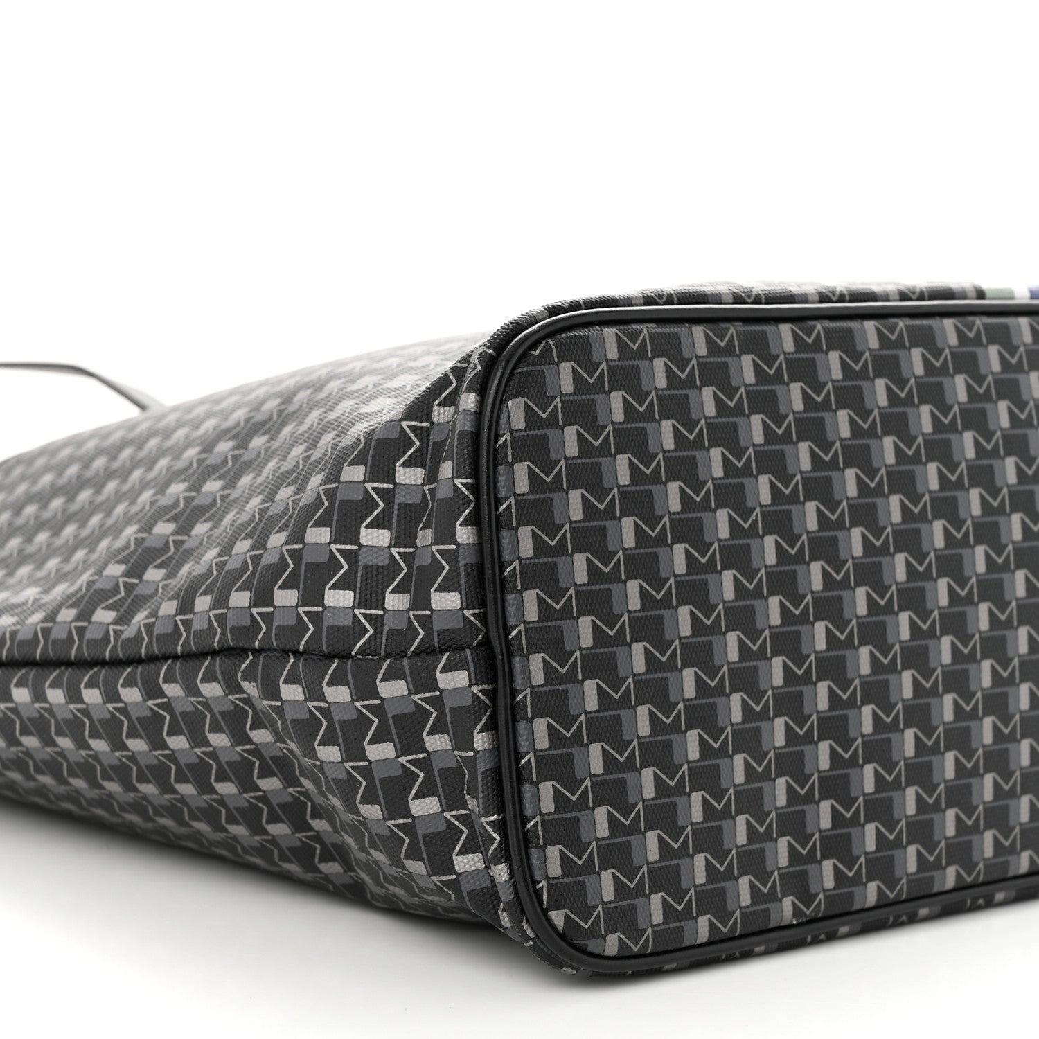 Moynat Grained Calfskin Canvas 1920 Oh! Tote Ruban GM Carbon Silver 9 of 10