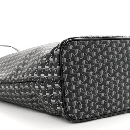 Moynat Grained Calfskin Canvas 1920 Oh! Tote Ruban GM Carbon Silver 9 of 10