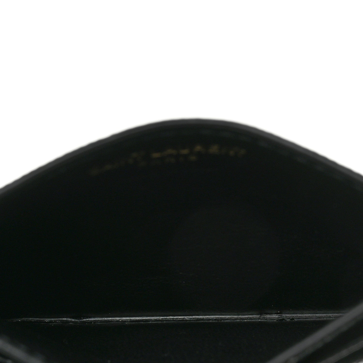 Saint Laurent Grain De Poudre Matelasse Chevron Monogram Credit Card Case Black 5 of 7