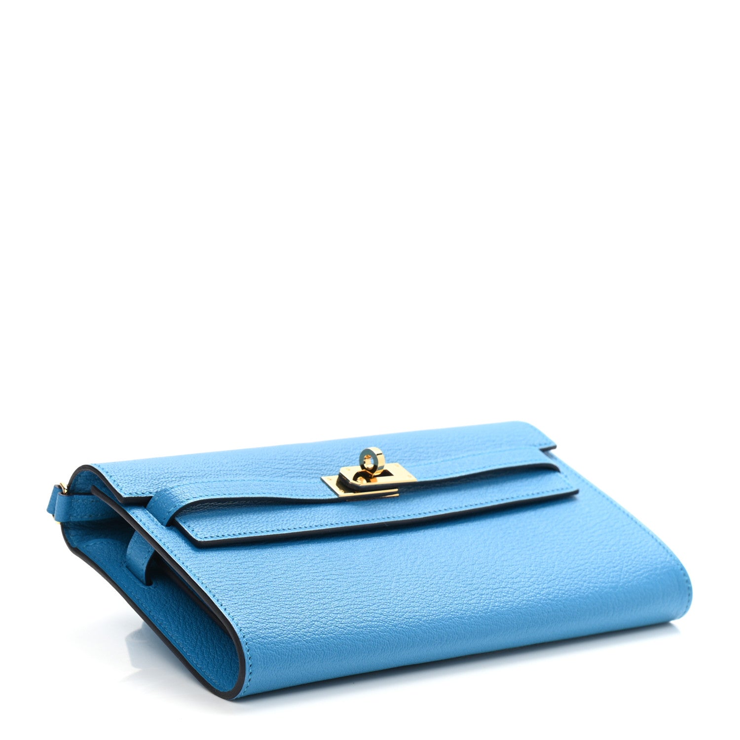 Hermes Chevre Mysore Kelly Wallet To Go Bleu Zanzibar 4 of 10