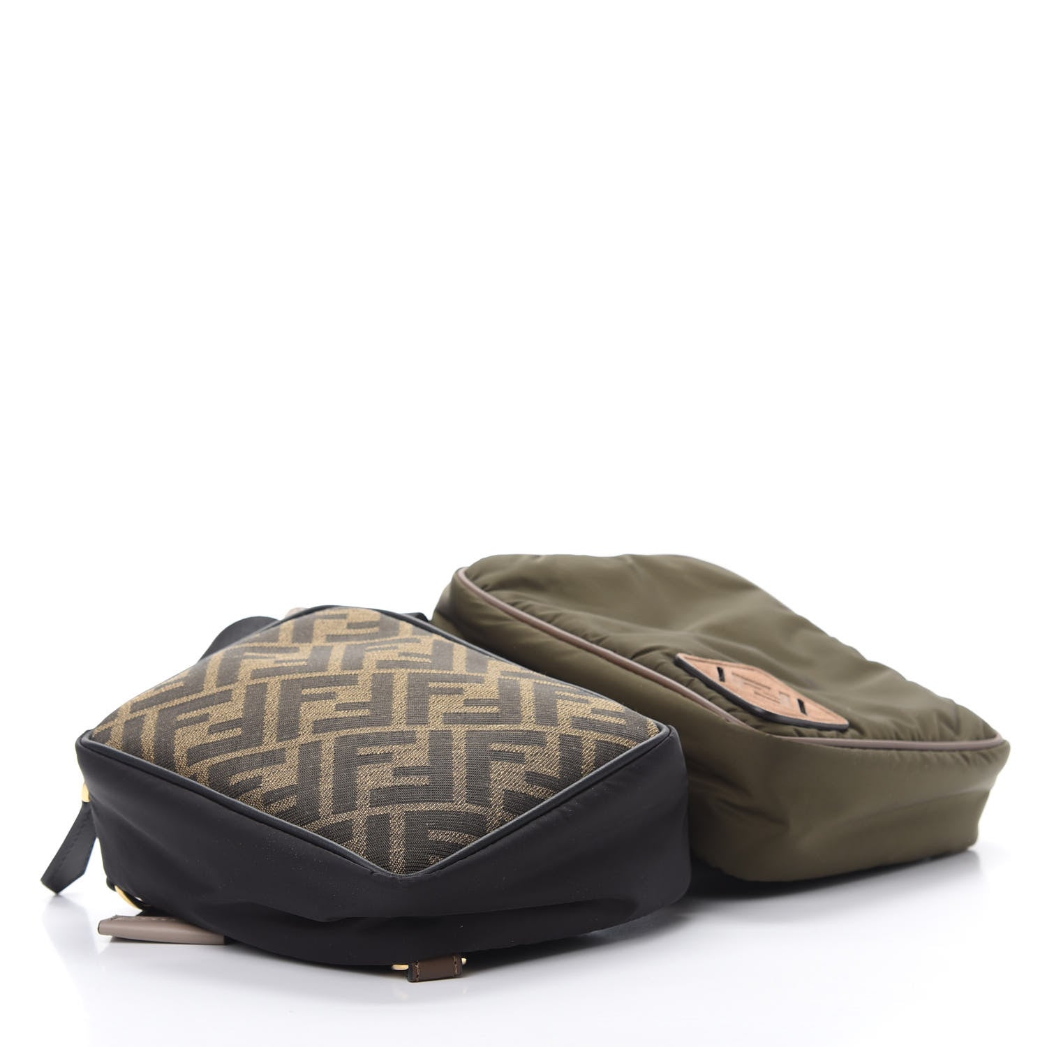 Fendi Nylon Dolmias Vitello Grace FF Multi Pouch Belt Bag Military Brown Tortora 4 of 12