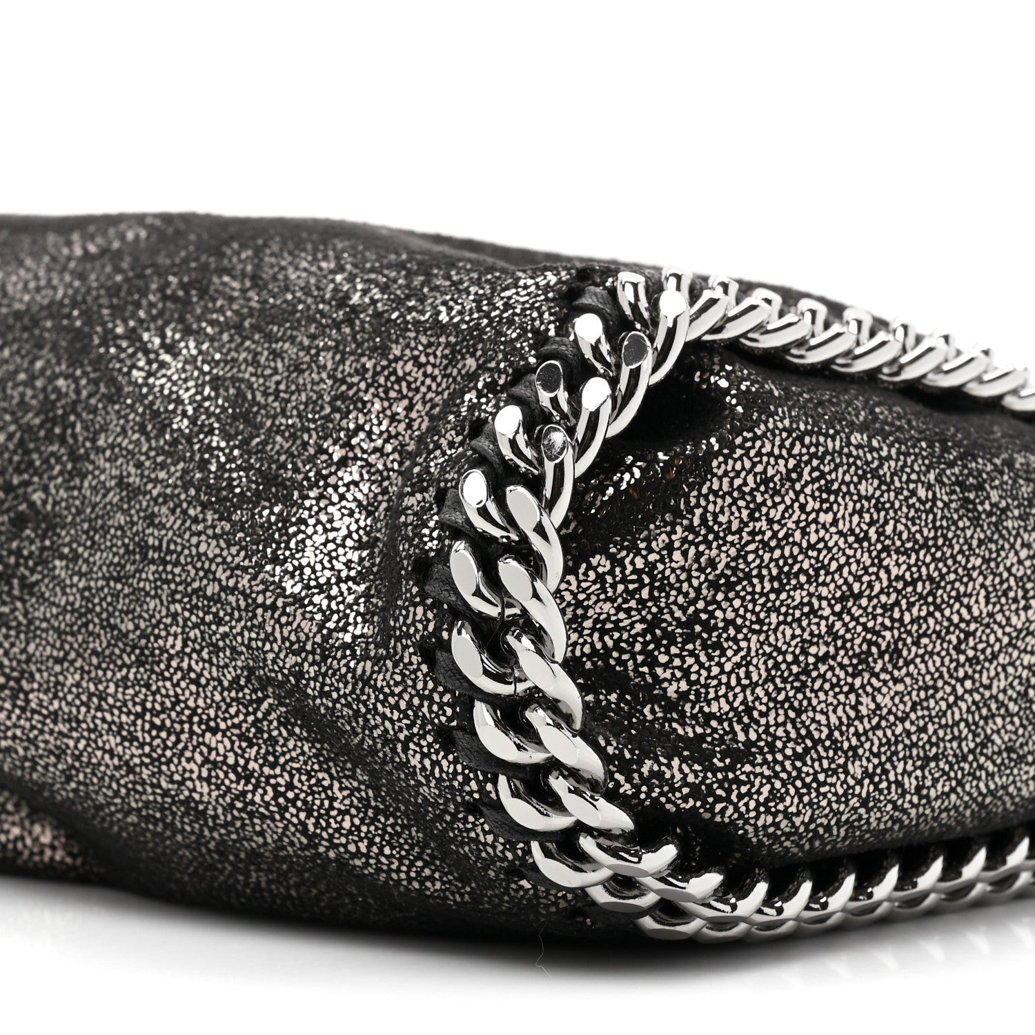 Stella McCartney Chamois Shiny Dotted Mini Falabella Fold Over Tote Ruthenium 7 of 8