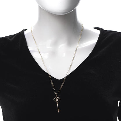 Tiffany 18K Rose Gold Knot Key Pendant Necklace 2 of 6