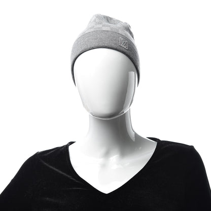 Louis Vuitton Wool Bonnet Petit Damier Beanie Hat Grey 2 of 7