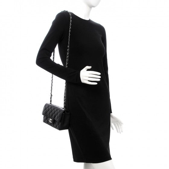 Caviar Quilted Mini Rectangular Flap Black