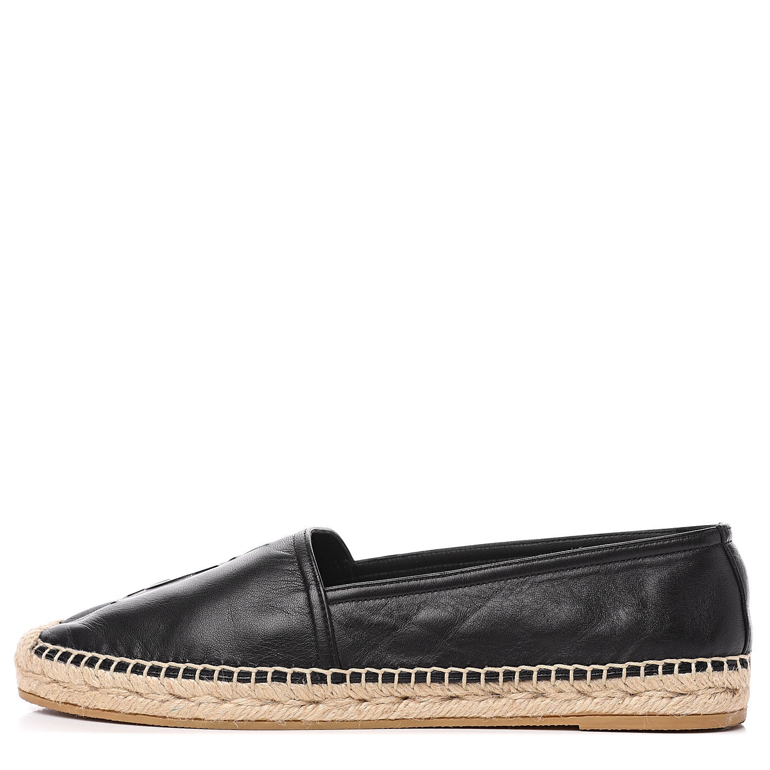 Saint Laurent Lambskin Monogram Espadrilles 39.5 Black 1 of 10