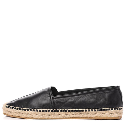 Saint Laurent Lambskin Monogram Espadrilles 39.5 Black 1 of 10