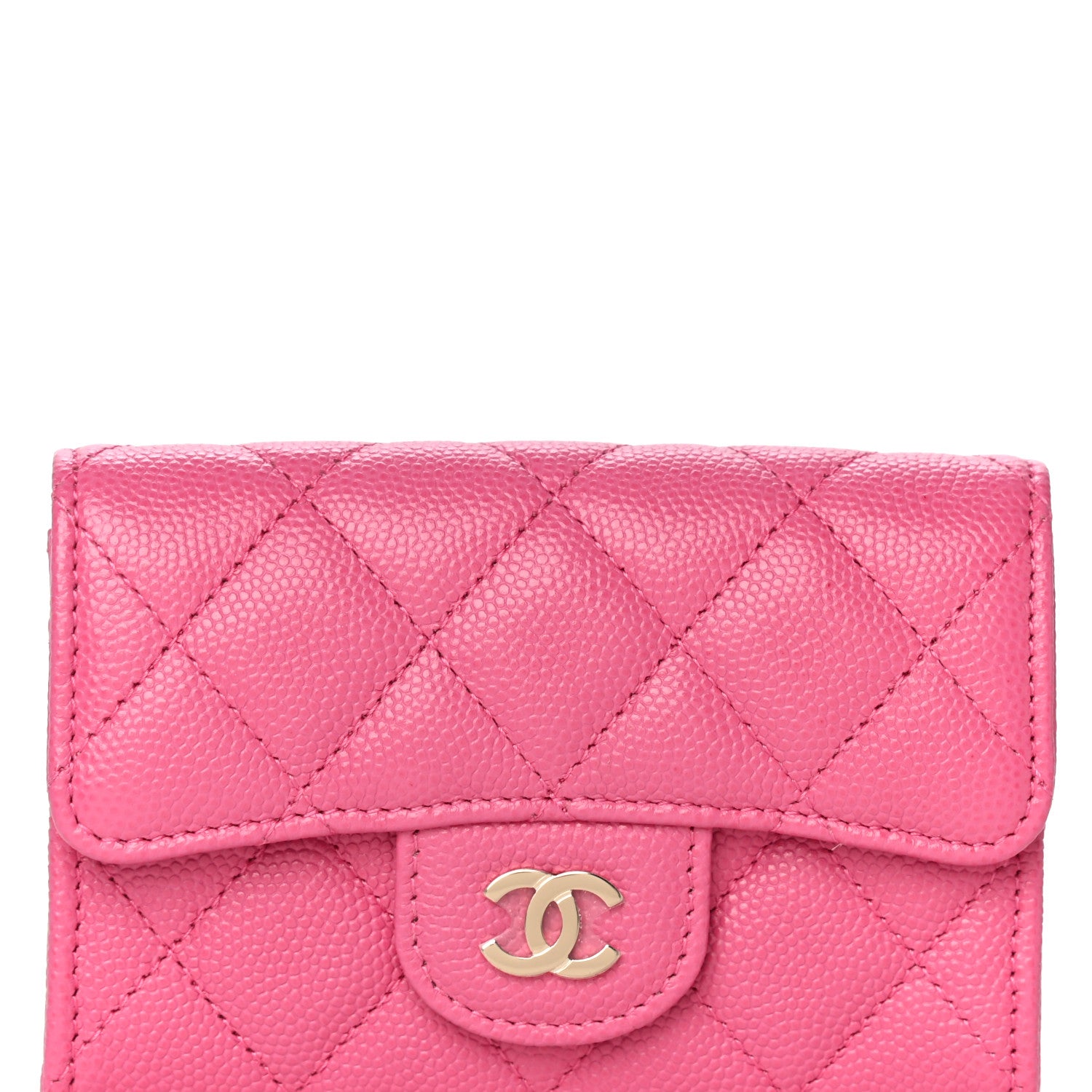 Chanel Caviar Quilted Flap Card Holder Wallet Pink 9 of 11